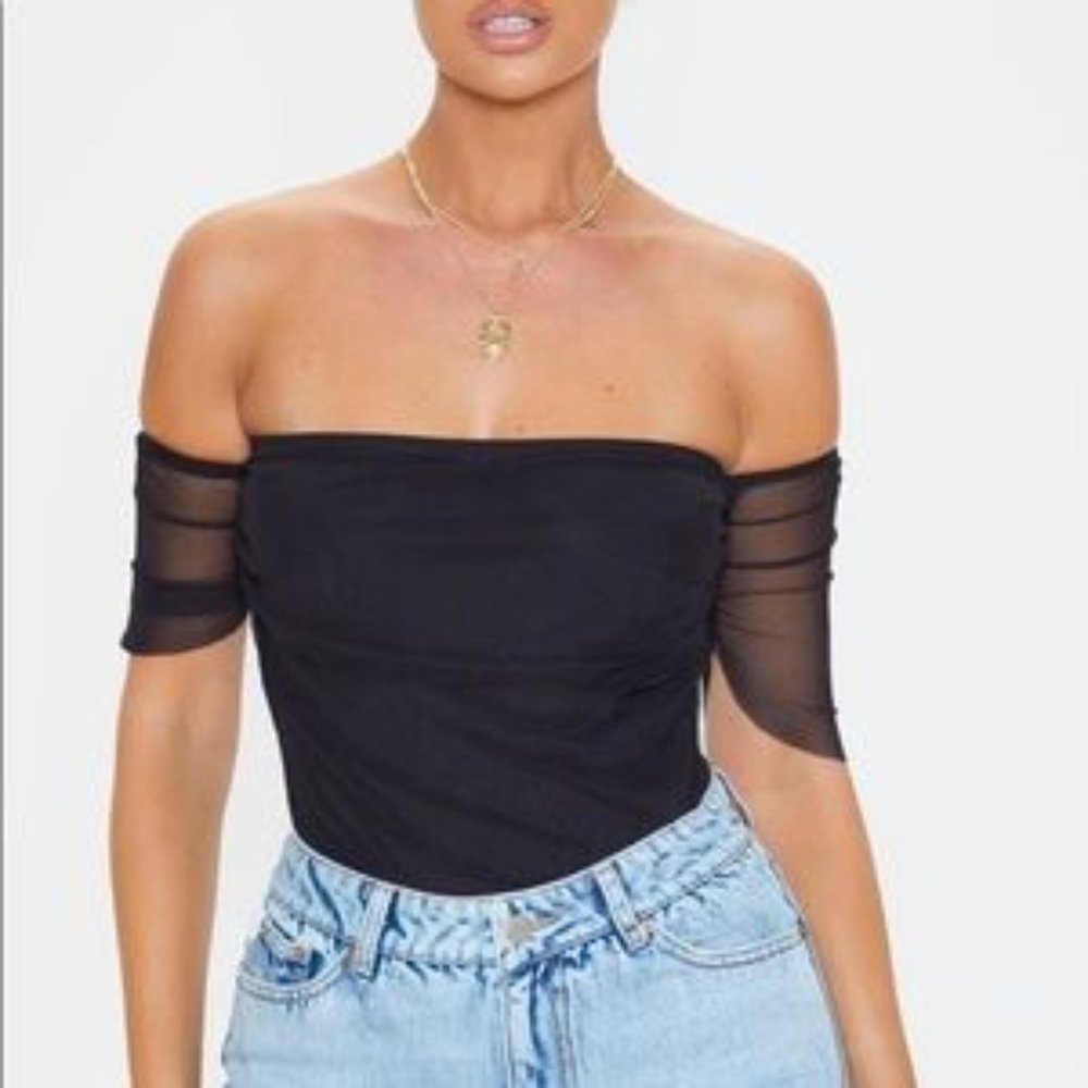 NWT PrettyLittleThing Bardot Bodysuit